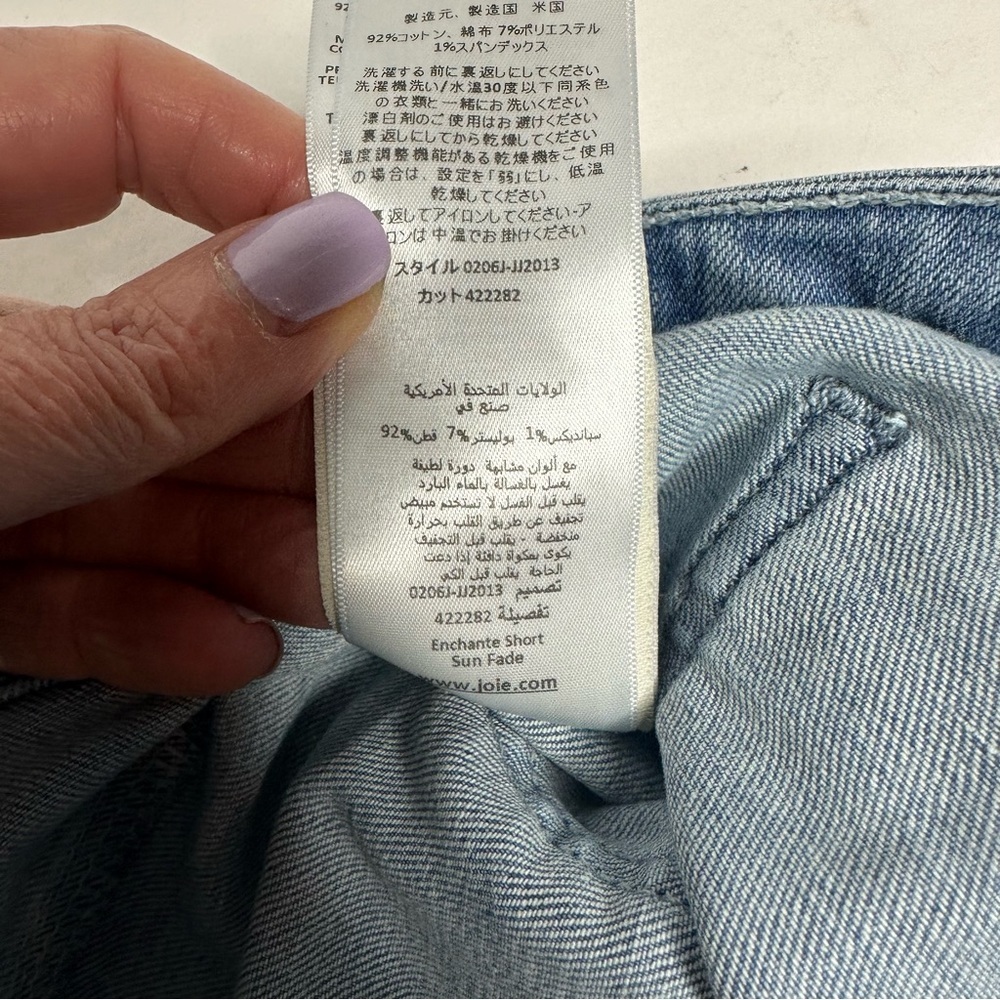 Joie Enchante Sun Fade Denim Shorts 26 - Picture 10 of 11